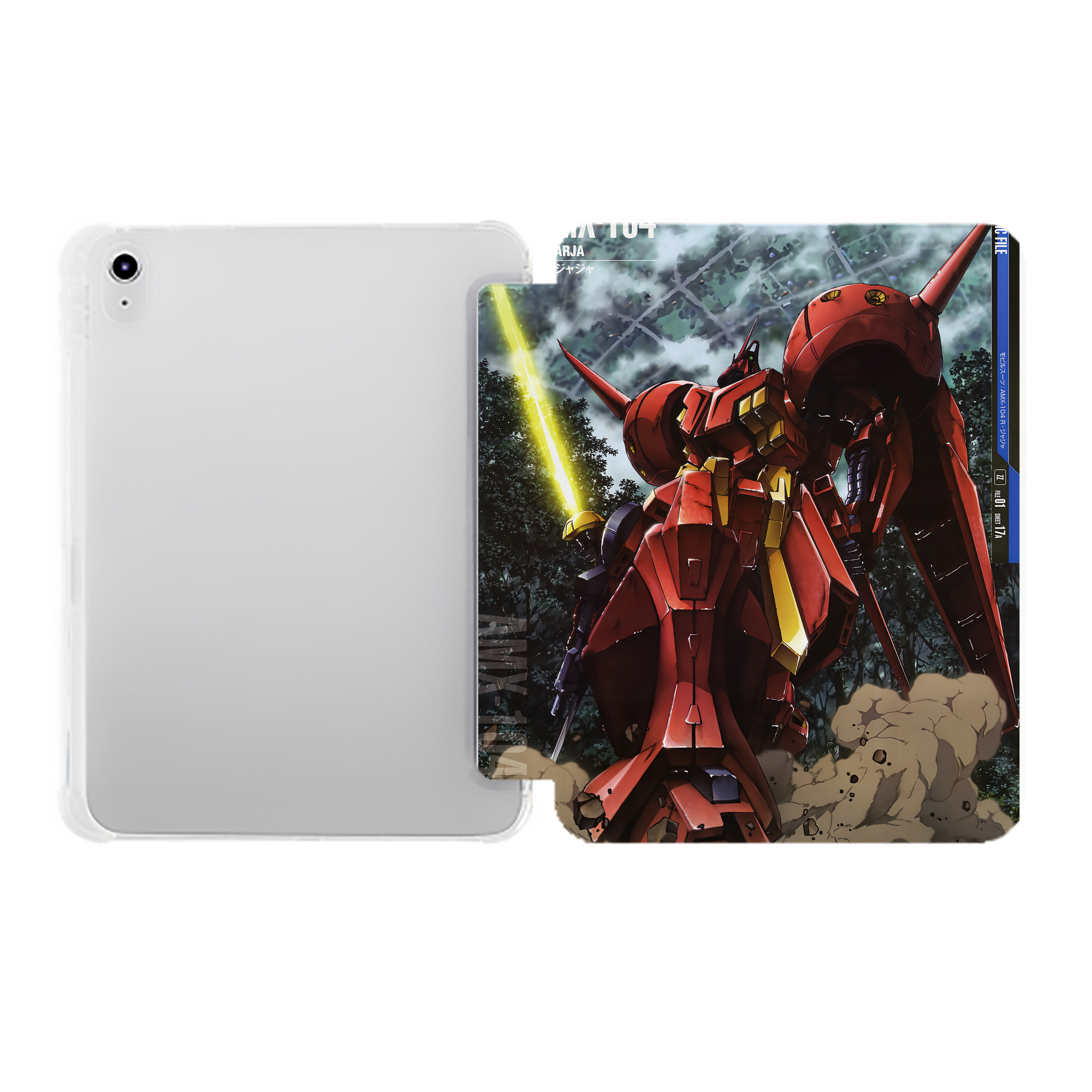 （画像用） 機動戦士ガンダム Mobile Suit Gundam IPad ケース ペン収納付き 三つ折りスタンド PUレザー×シリコン 対応機種9.5/10.5/10.9インチ